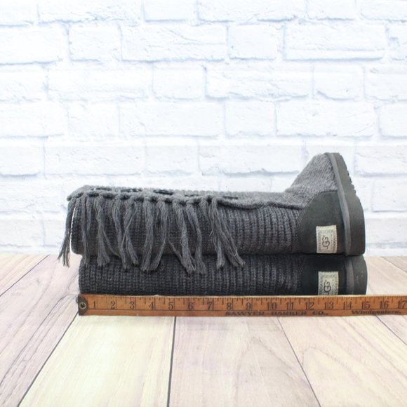 UGG Australia Gray Knit Sweater Classic Cardy Tall Boots Size US 7 - Picture 11 of 12